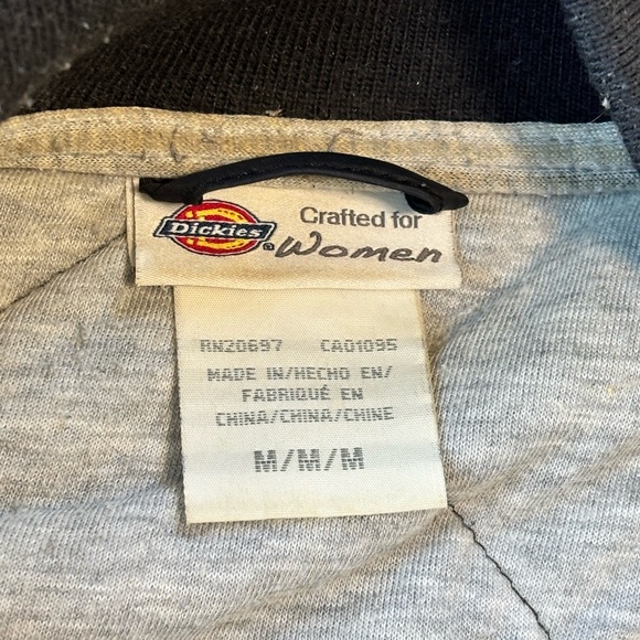 Dickies Women’s Black Quilted Bomber Jacket Size Medium - Picture 4 of 6